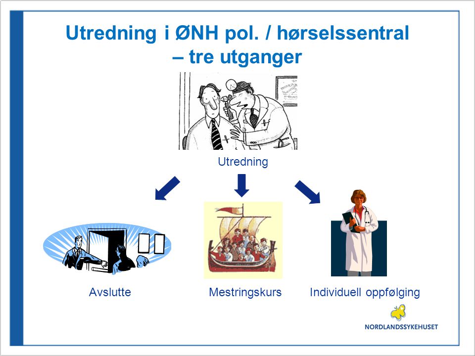 Utredning i ØNH pol. / hørselssentral – tre utganger