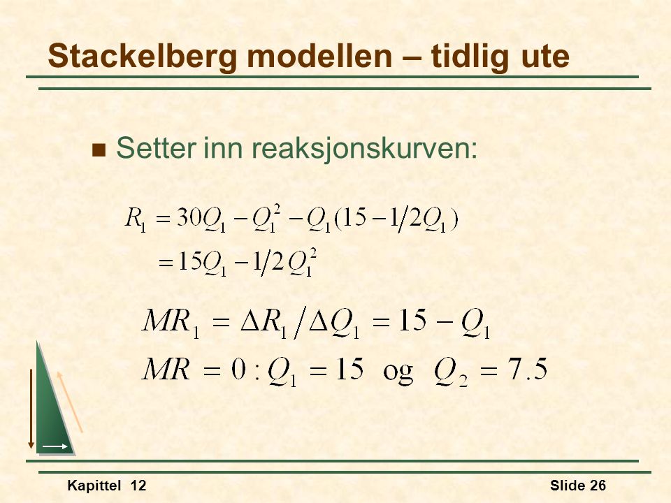 Stackelberg modellen – tidlig ute