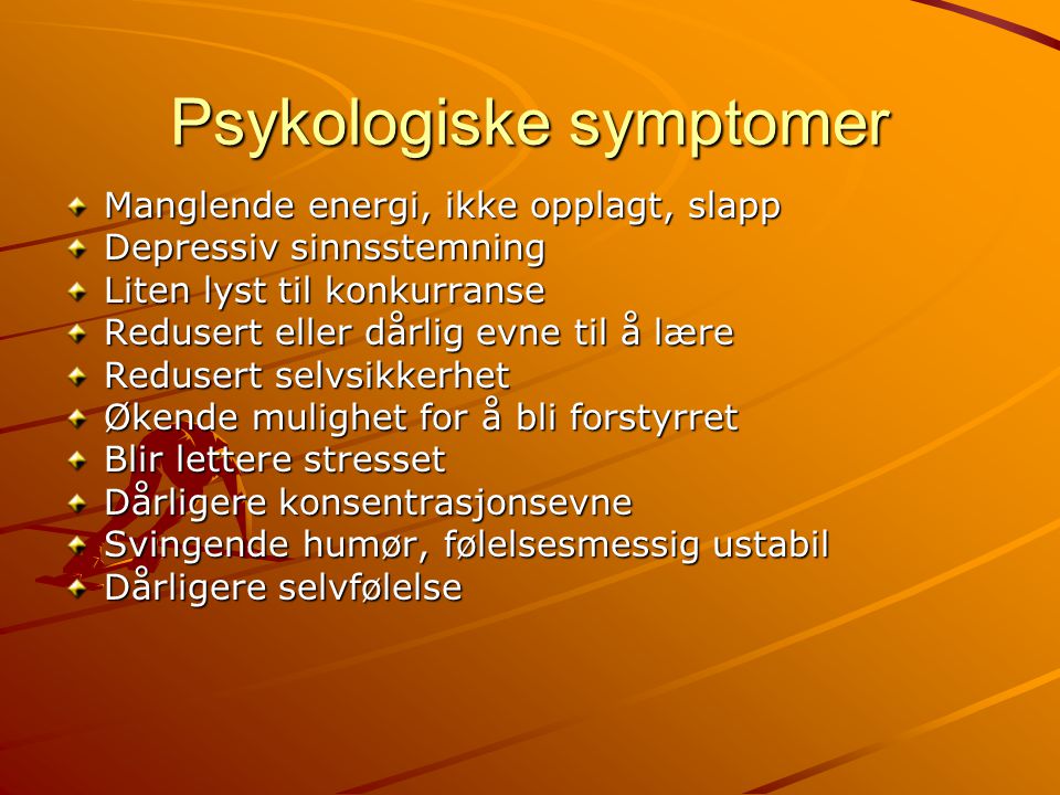 Psykologiske symptomer