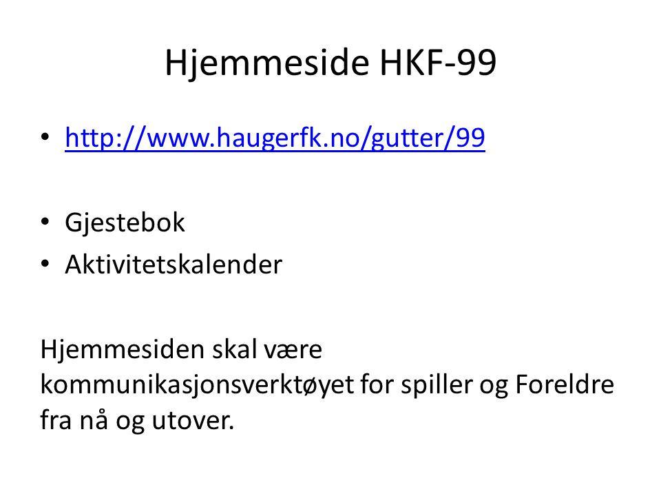 Hjemmeside HKF-99   Gjestebok