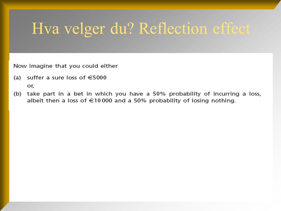 Hva velger du Reflection effect