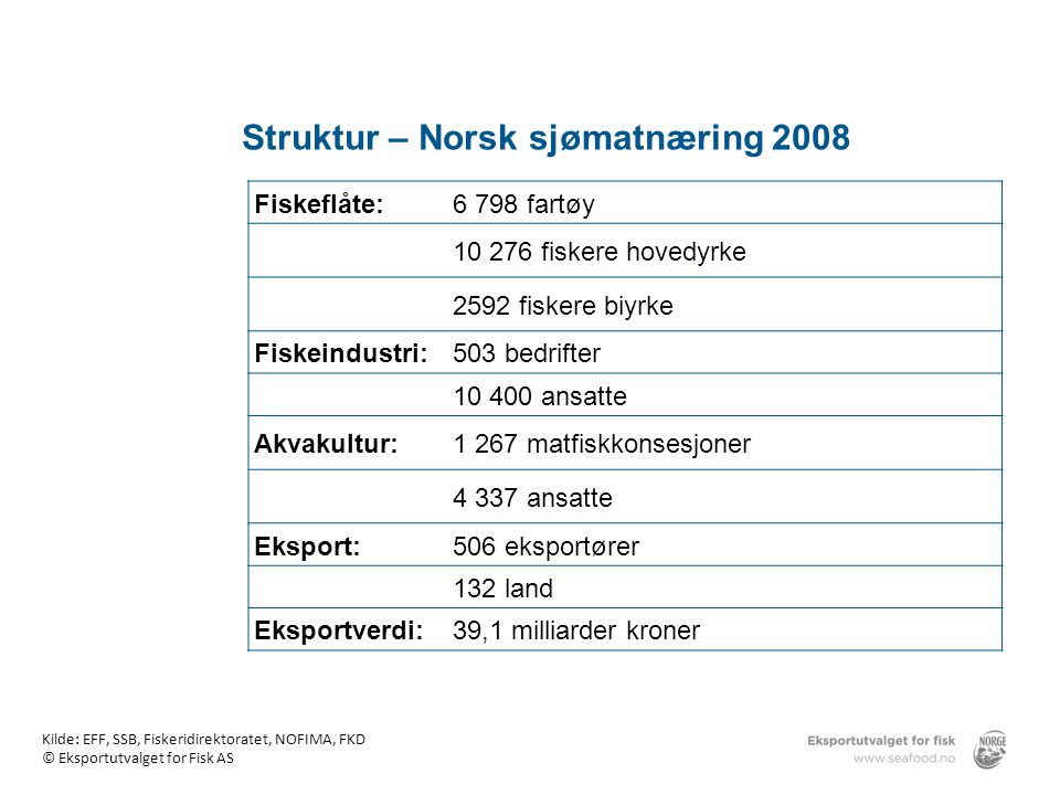 Struktur – Norsk sjømatnæring 2008