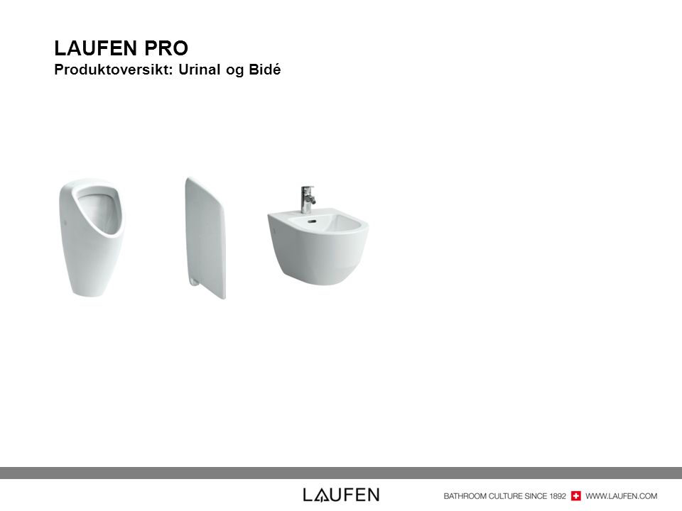 LAUFEN PRO Produktoversikt: Urinal og Bidé