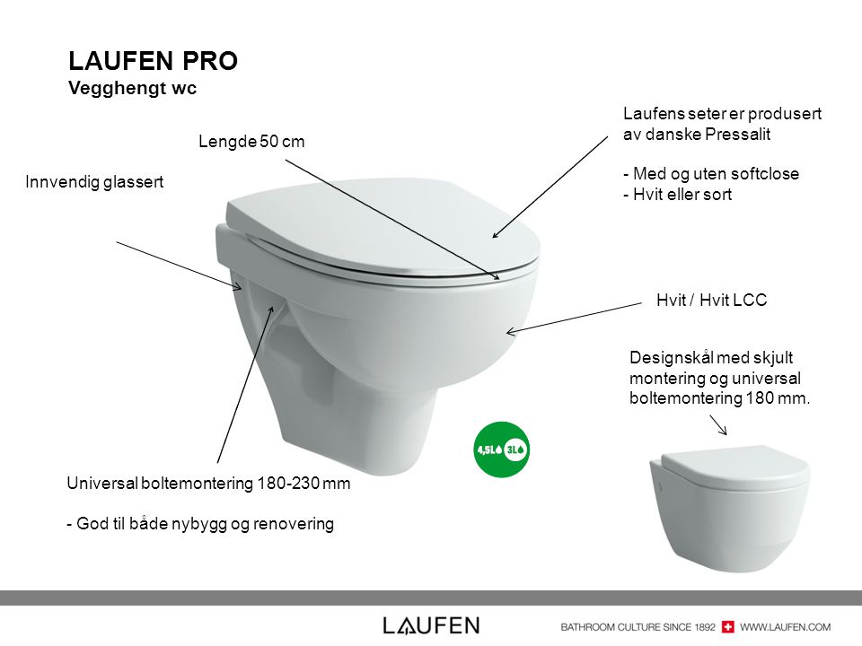 LAUFEN PRO Vegghengt wc