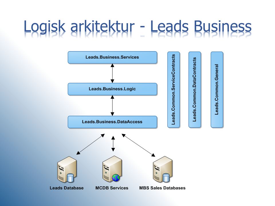 Logisk arkitektur - Leads Business