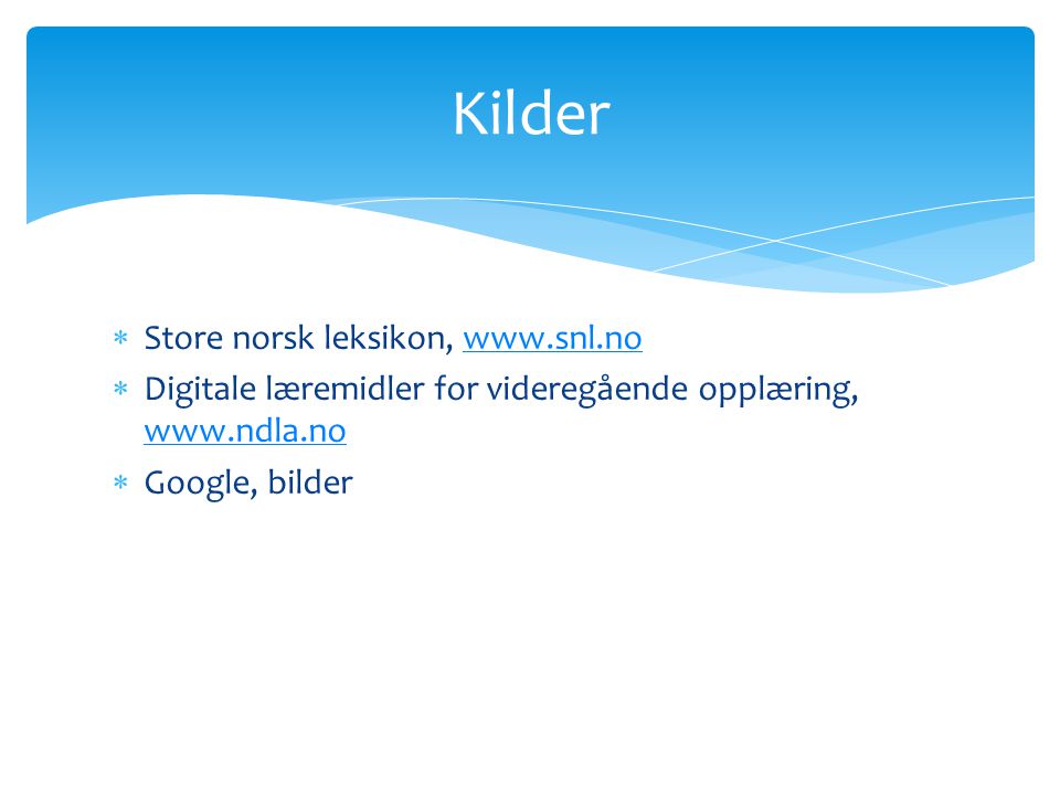 Kilder Store norsk leksikon,
