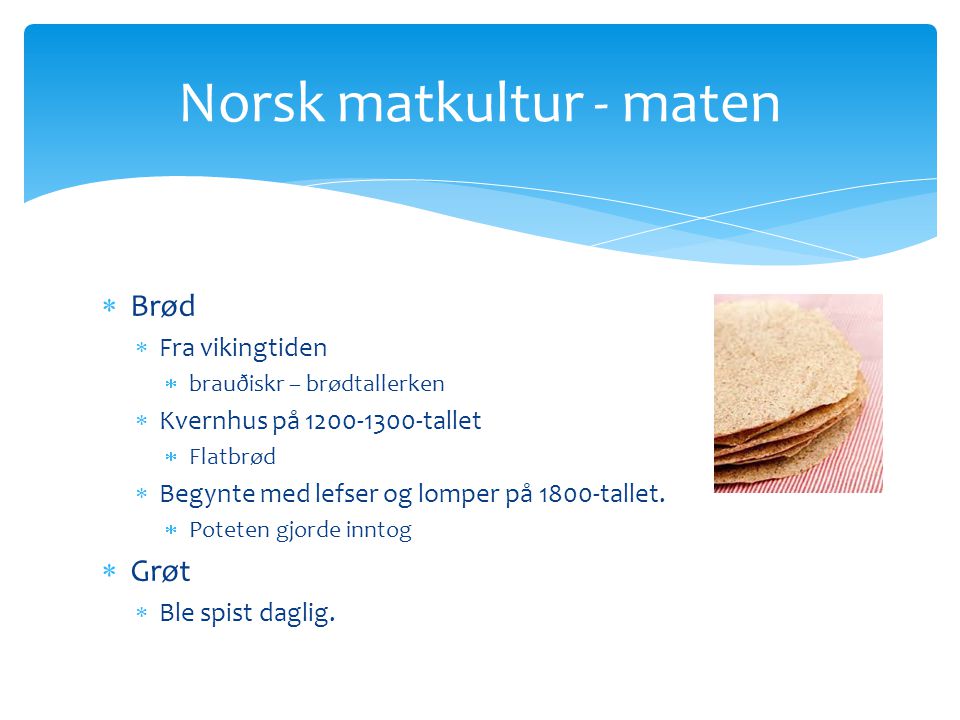 Norsk matkultur - maten