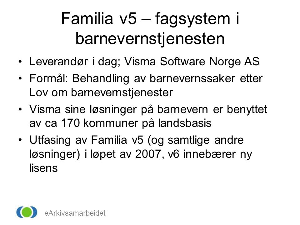 Familia v5 – fagsystem i barnevernstjenesten