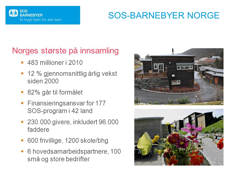 Sos-barnebyer norge Norges største på innsamling 483 millioner i 2010