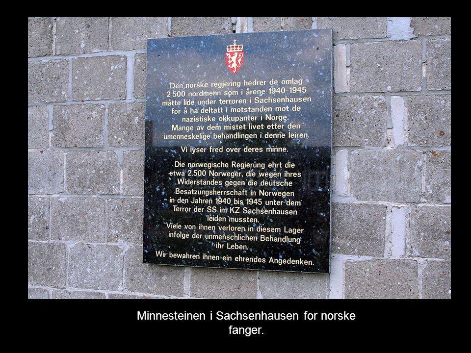 Minnesteinen i Sachsenhausen for norske fanger.