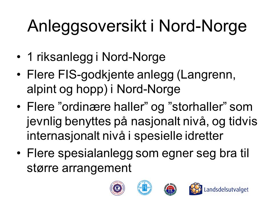 Anleggsoversikt i Nord-Norge