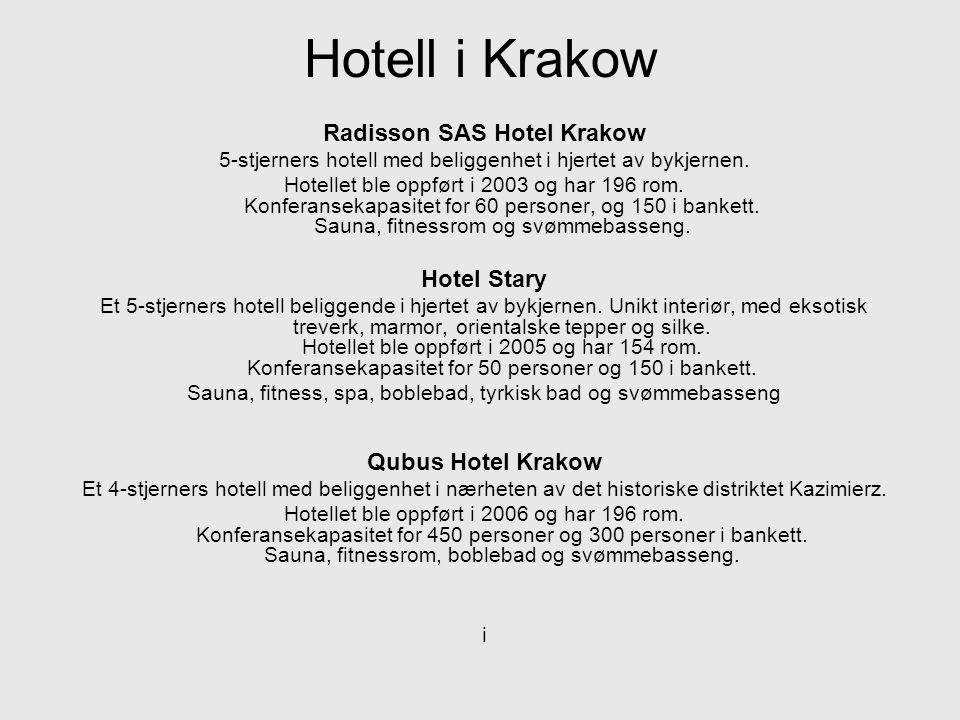 Radisson SAS Hotel Krakow