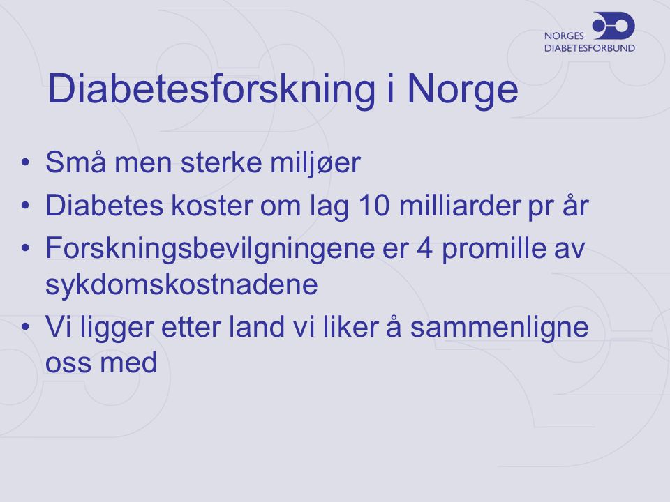 Diabetesforskning i Norge