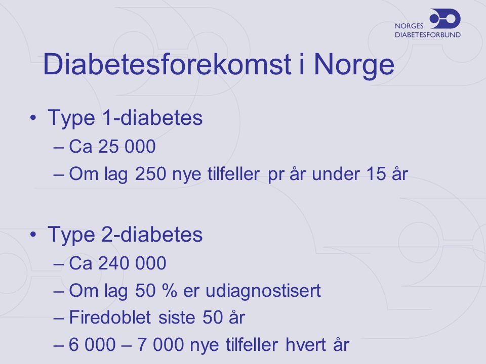 Diabetesforekomst i Norge