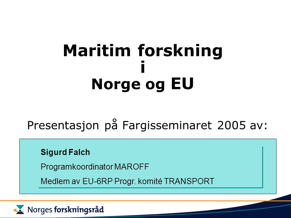 Maritim forskning i Norge og EU