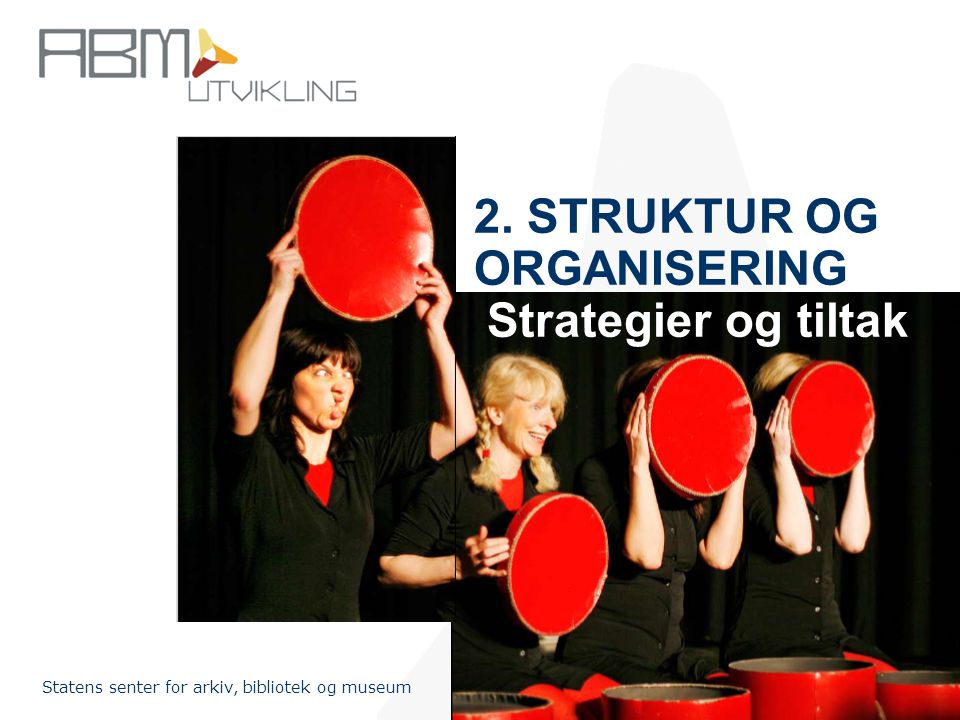 2. STRUKTUR OG ORGANISERING Strategier og tiltak