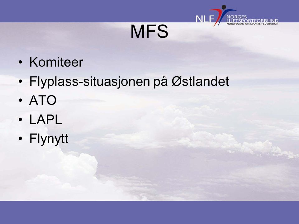 MFS Komiteer Flyplass-situasjonen på Østlandet ATO LAPL Flynytt
