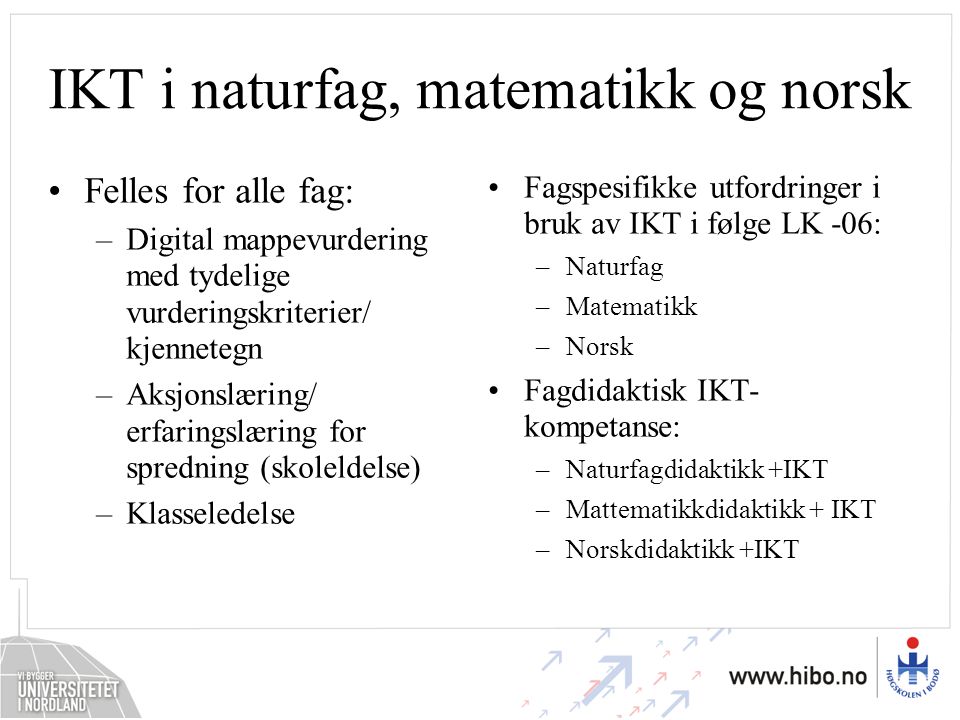 IKT i naturfag, matematikk og norsk
