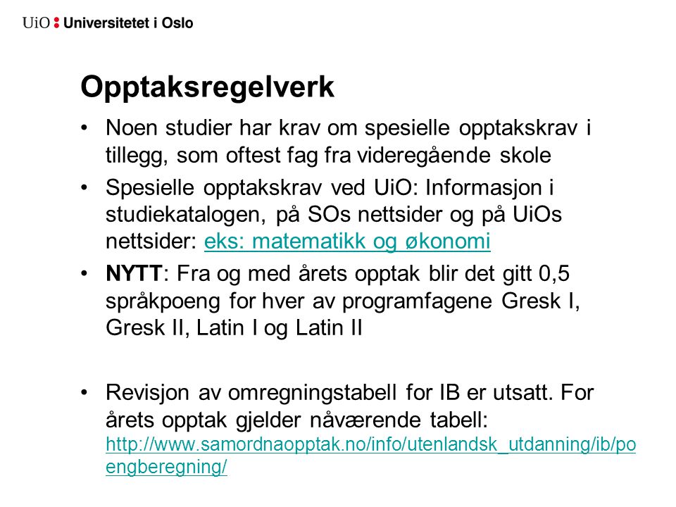 Opptaksregelverk VGS 23/5 FAG norsk 393t