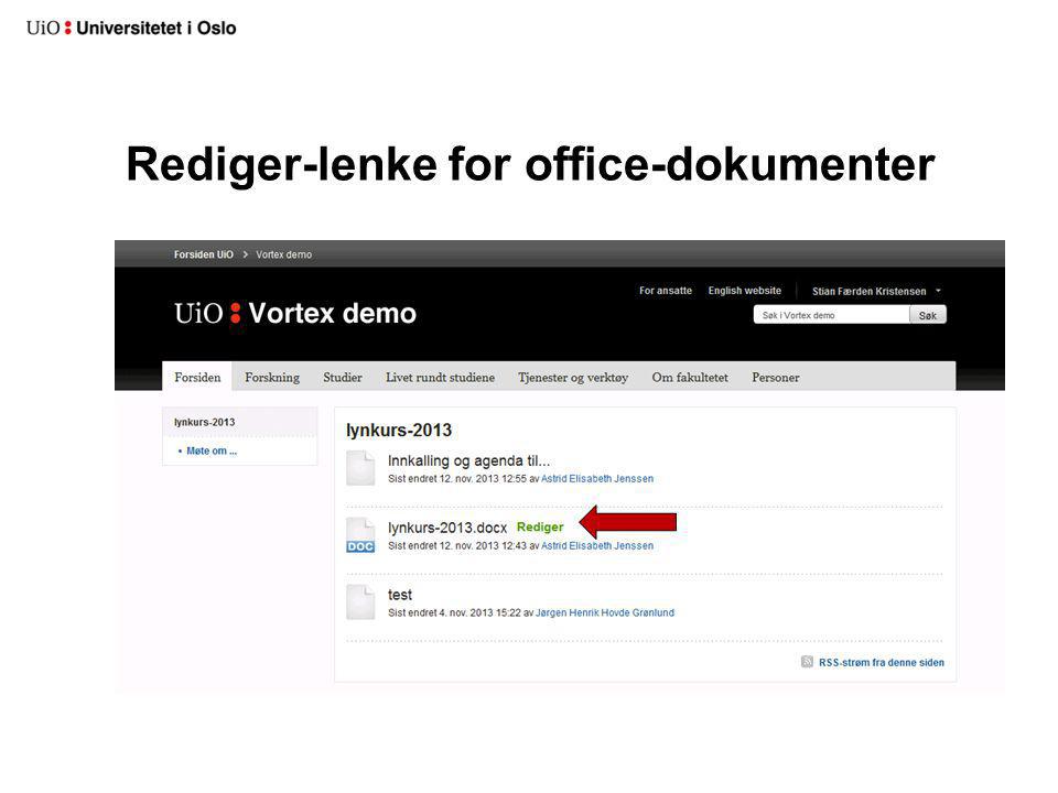 Rediger-lenke for office-dokumenter