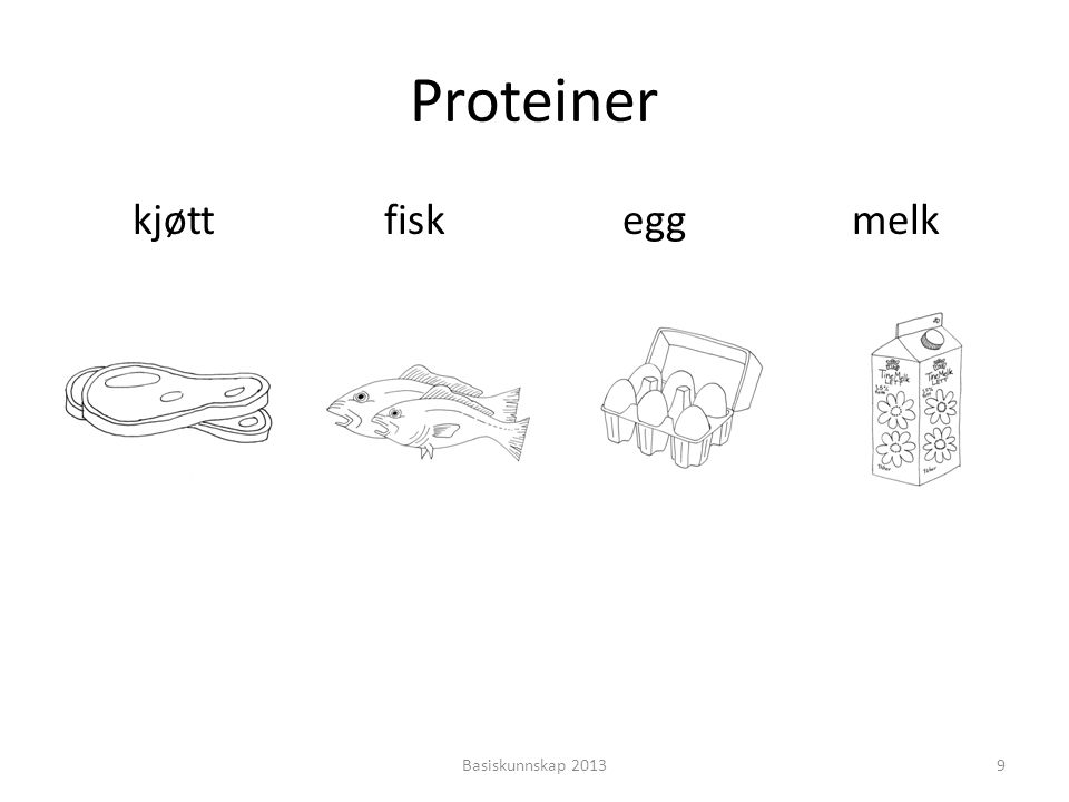 Proteiner kjøtt fisk egg melk Basiskunnskap 2013