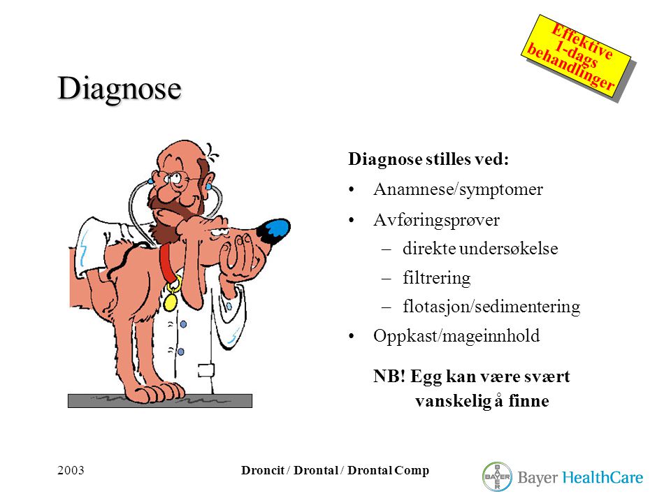 Diagnose Diagnose stilles ved: Anamnese/symptomer Avføringsprøver