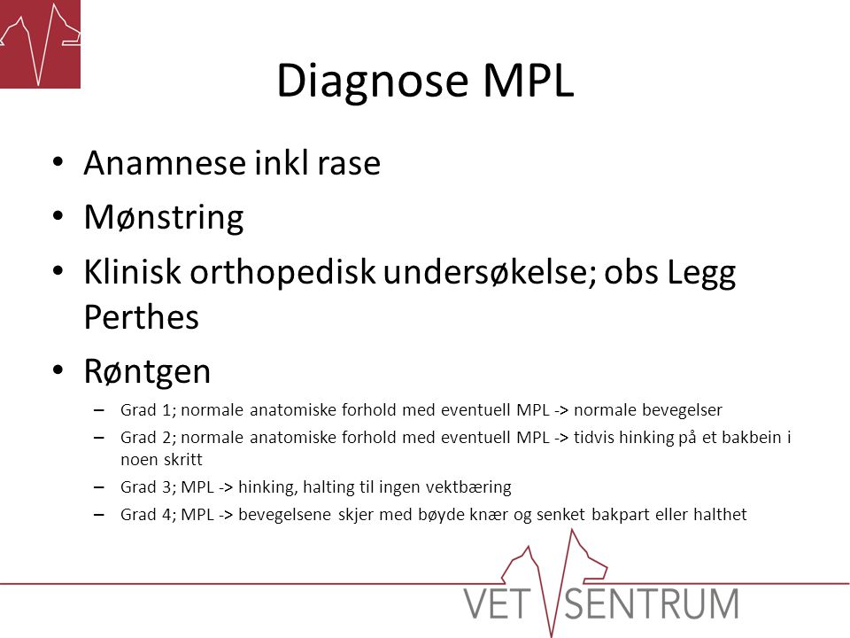 Diagnose MPL Anamnese inkl rase Mønstring