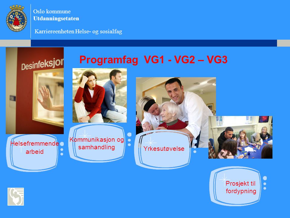 Programfag VG1 - VG2 – VG3 Kommunikasjon og Helsefremmende samhandling