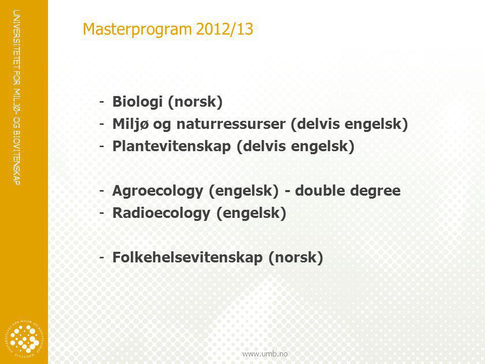 Masterprogram 2012/13 Biologi (norsk)