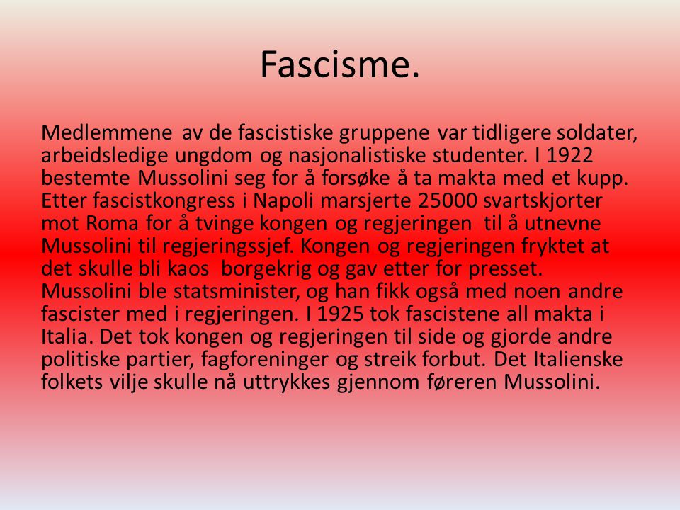 Fascisme.