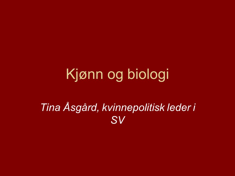 Tina Åsgård, kvinnepolitisk leder i SV
