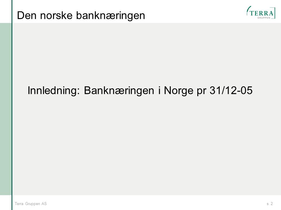 Den norske banknæringen