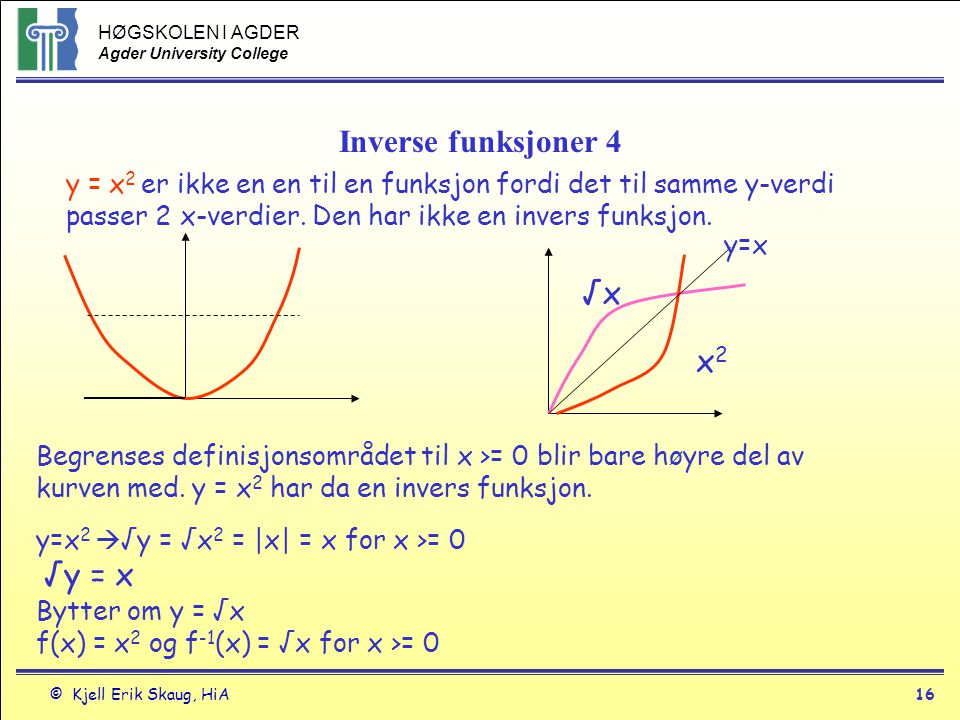 Inverse funksjoner 4 √x x2
