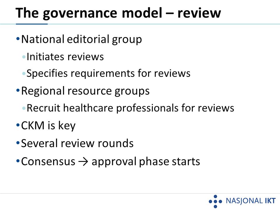 The governance model – review
