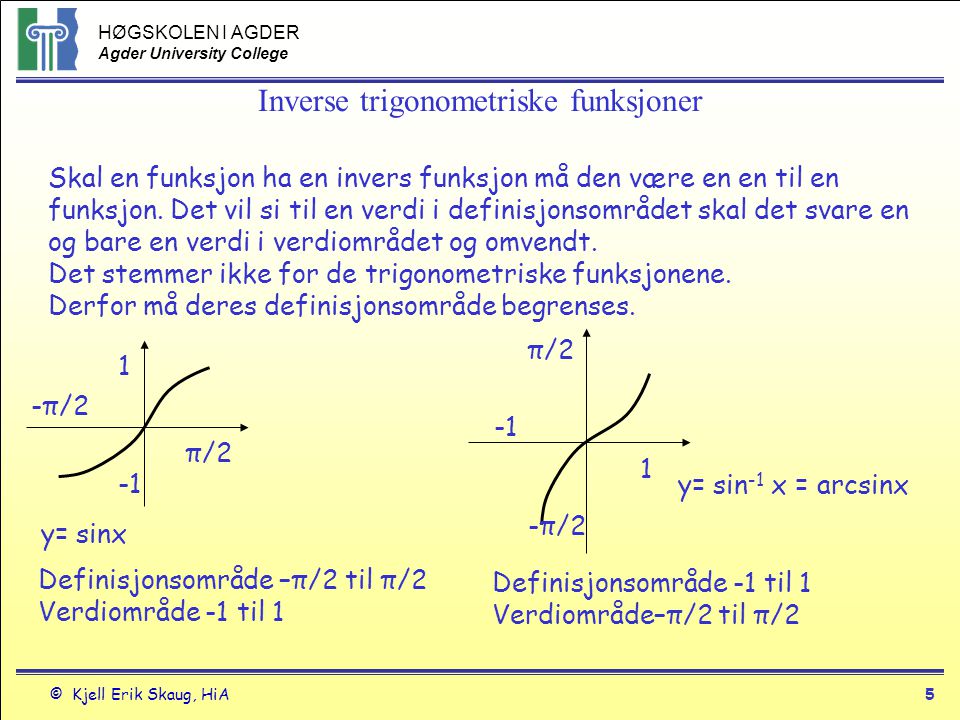 Inverse trigonometriske funksjoner