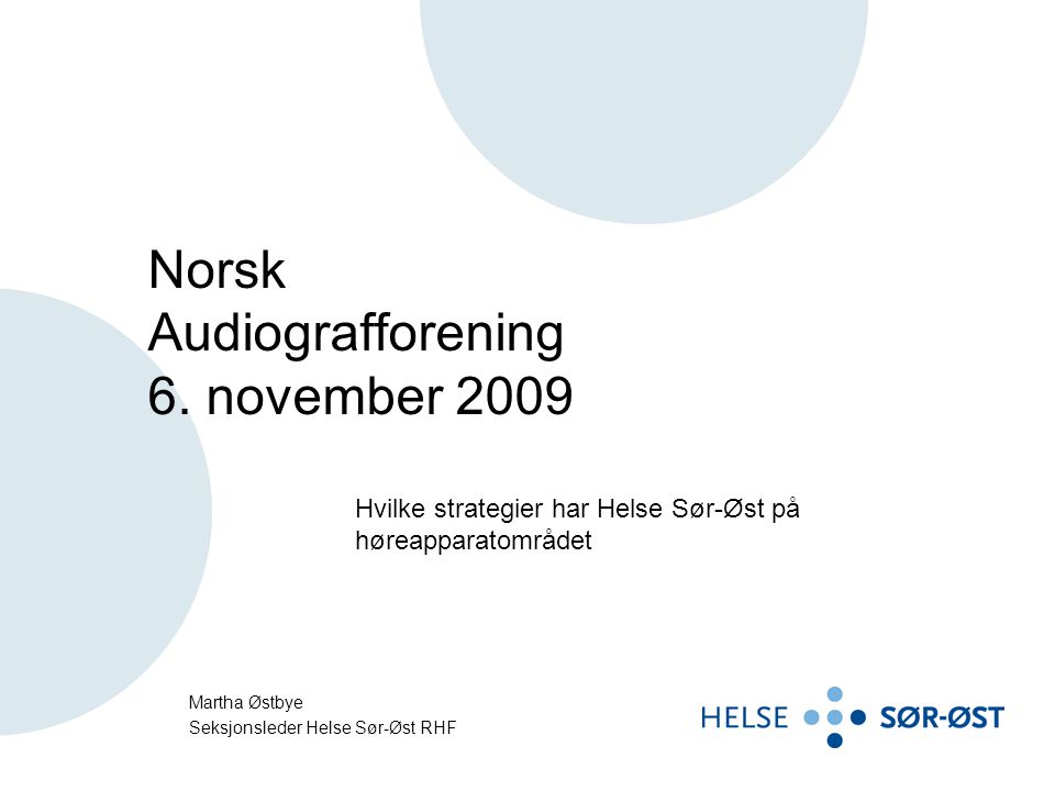 Norsk Audiografforening 6. november 2009