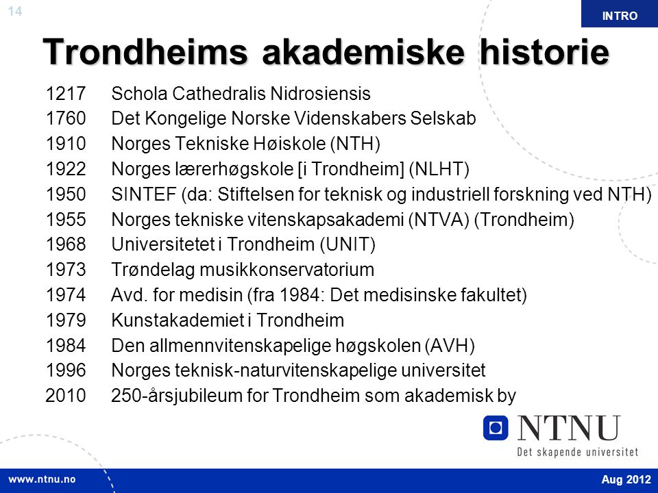 Trondheims akademiske historie
