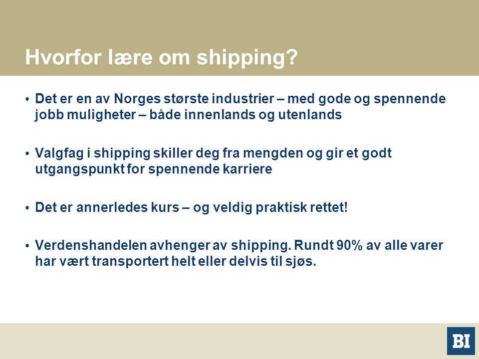 Hvorfor lære om shipping
