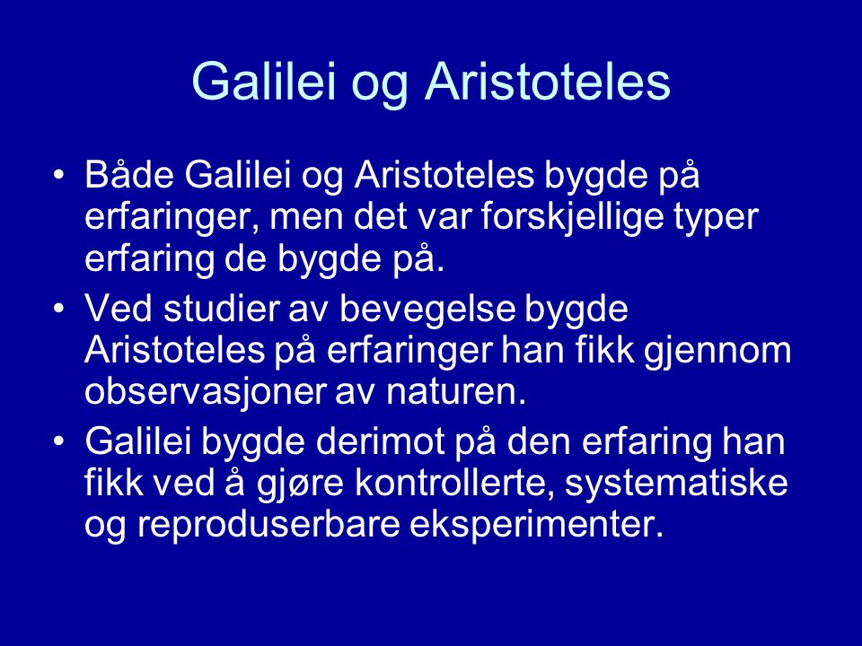Galilei og Aristoteles