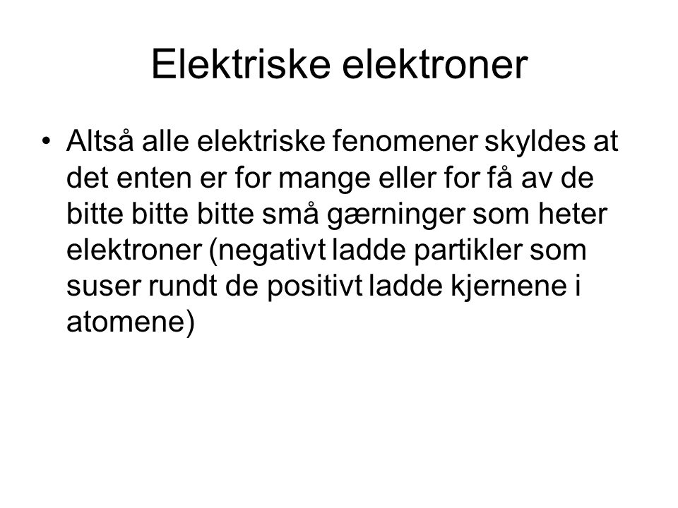 Elektriske elektroner