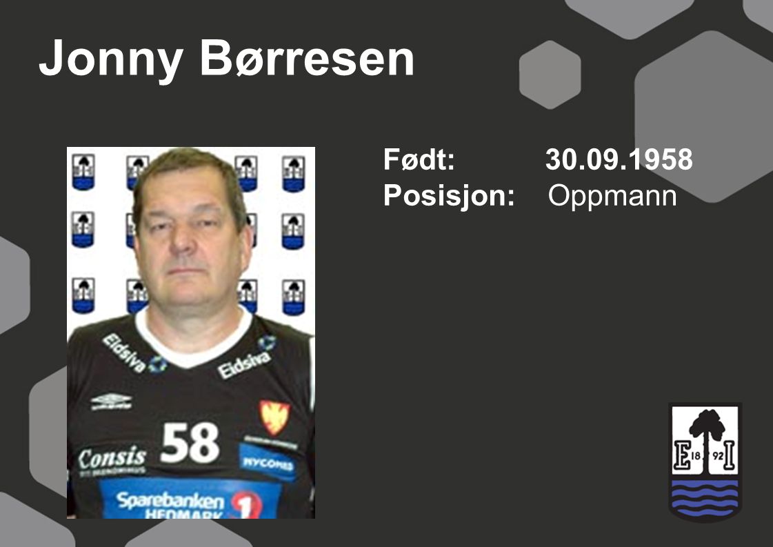 Jonny Børresen Født: Posisjon: Oppmann