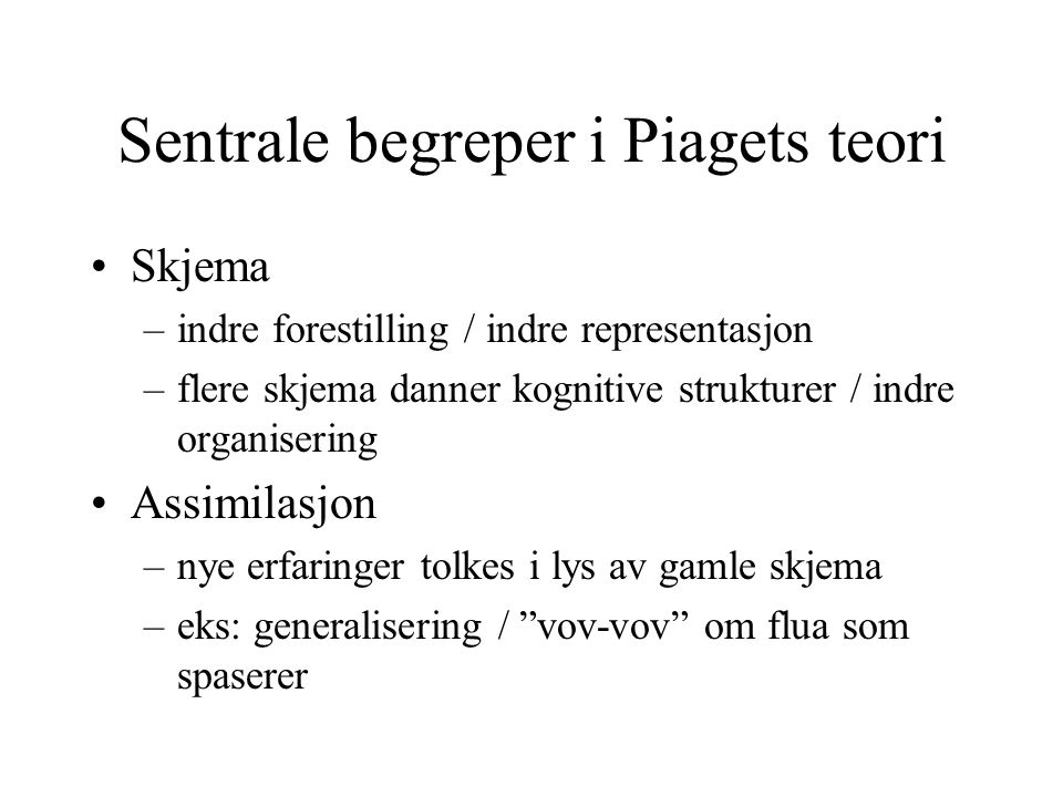 Sentrale begreper i Piagets teori