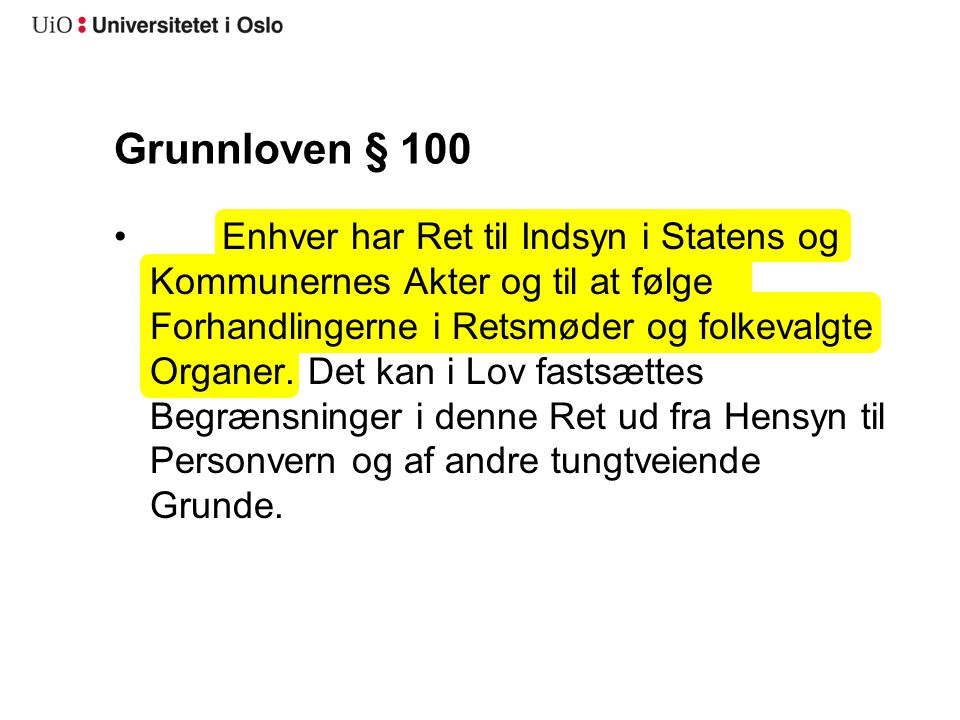 Grunnloven § 100