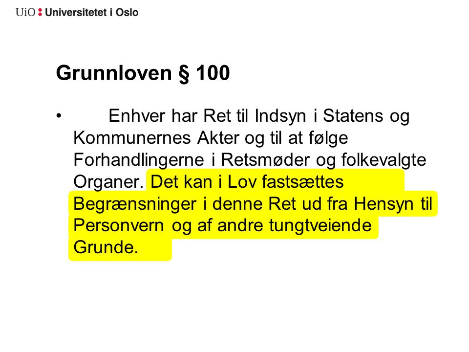 Grunnloven § 100