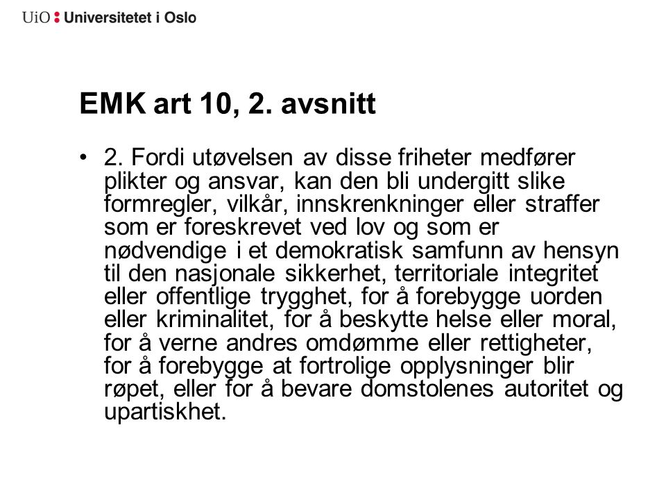 EMK art 10, 2. avsnitt