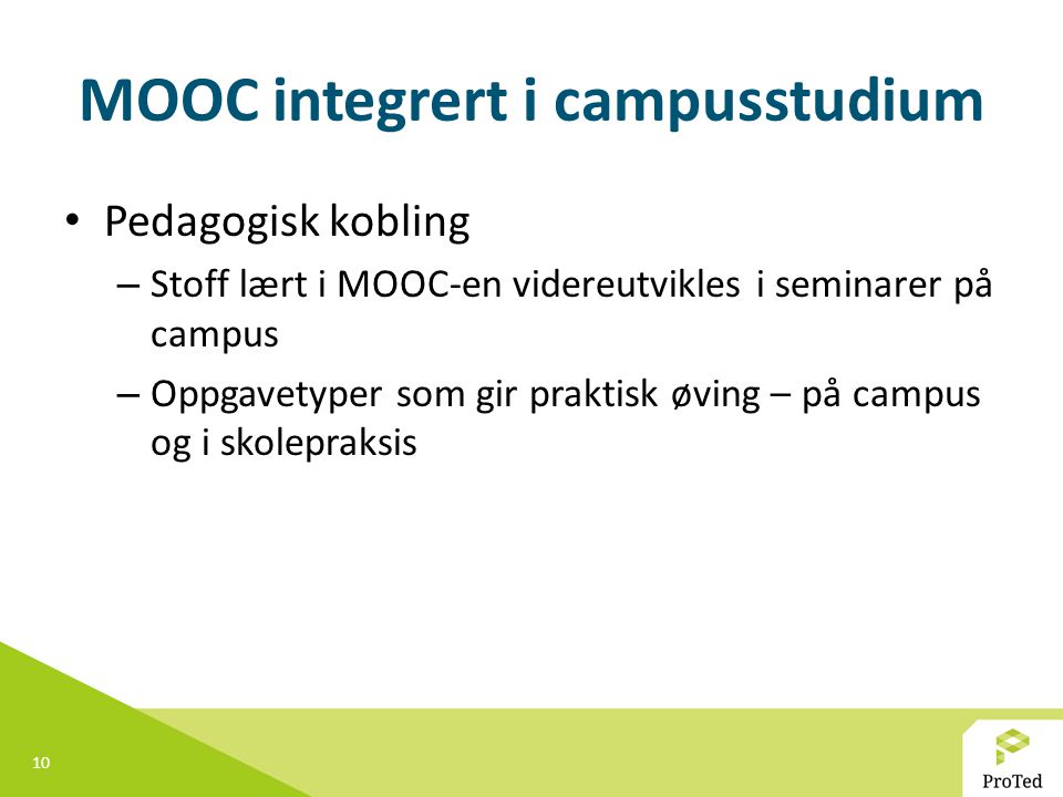 MOOC integrert i campusstudium