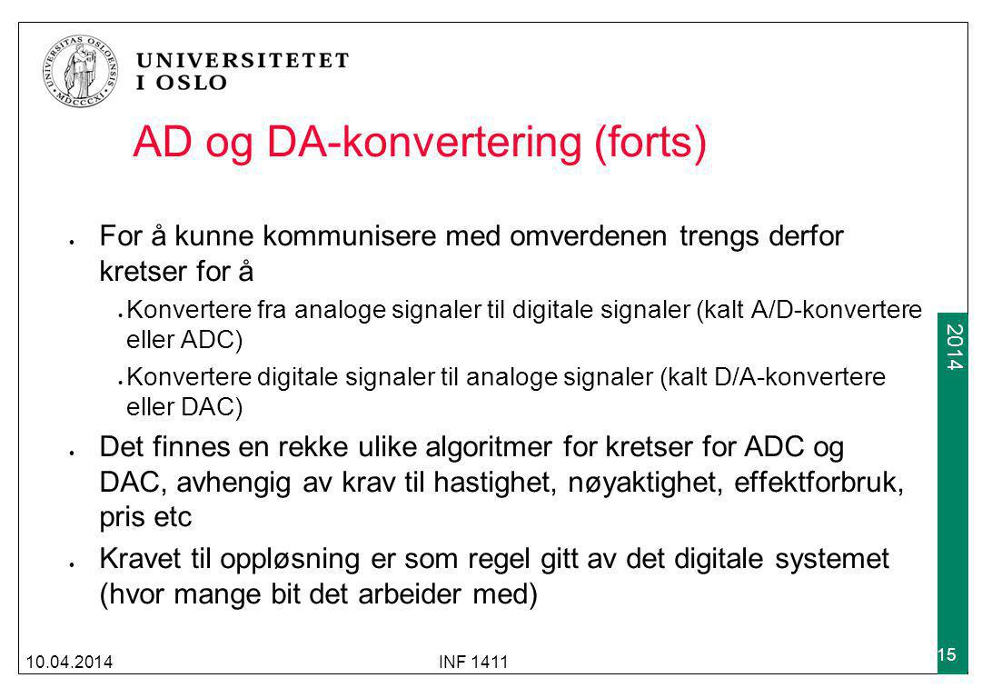 AD og DA-konvertering (forts)