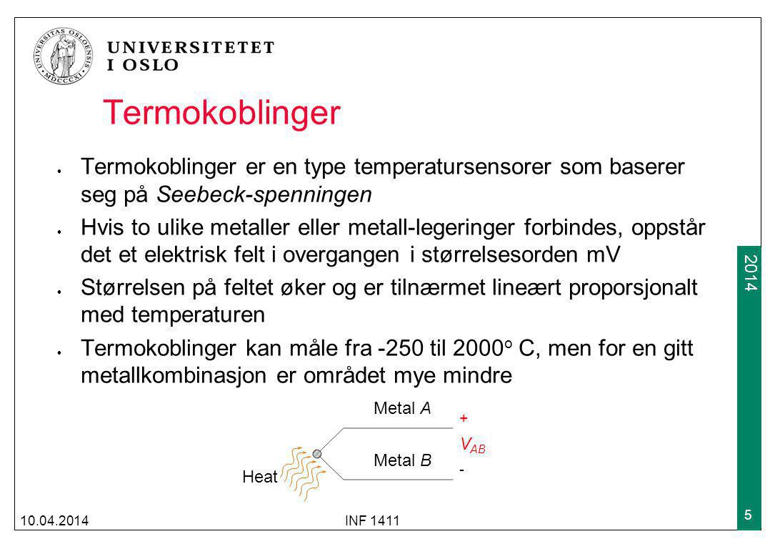 Termokoblinger Termokoblinger er en type temperatursensorer som baserer seg på Seebeck-spenningen.