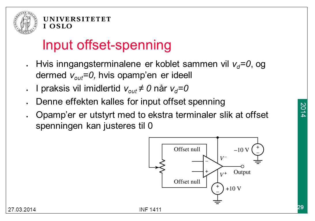 Input offset-spenning
