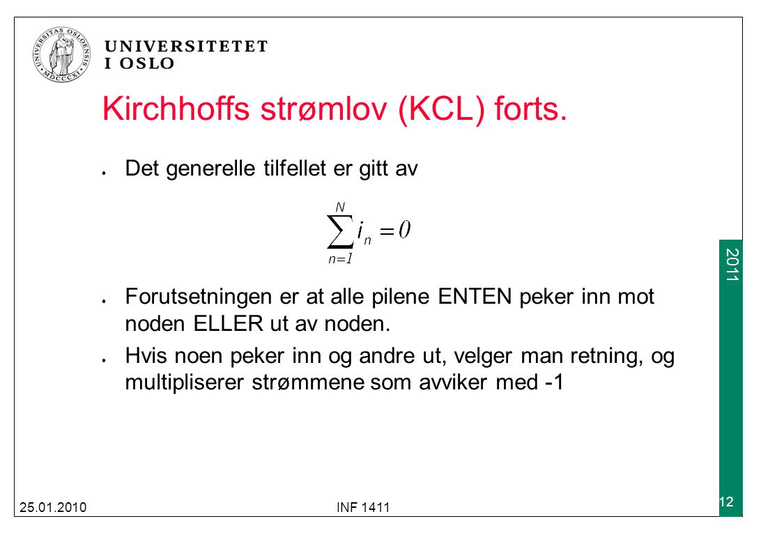 Kirchhoffs strømlov (KCL) forts.